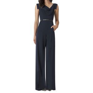 Black Halo Jackie Asymmetric Belted Jumpsuit
